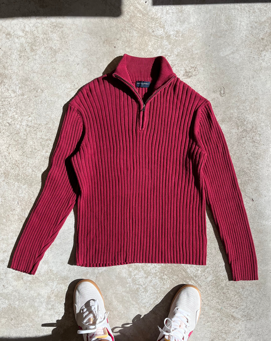 Banana Republic Zip-Up Turtleneck Sweater - Maroon