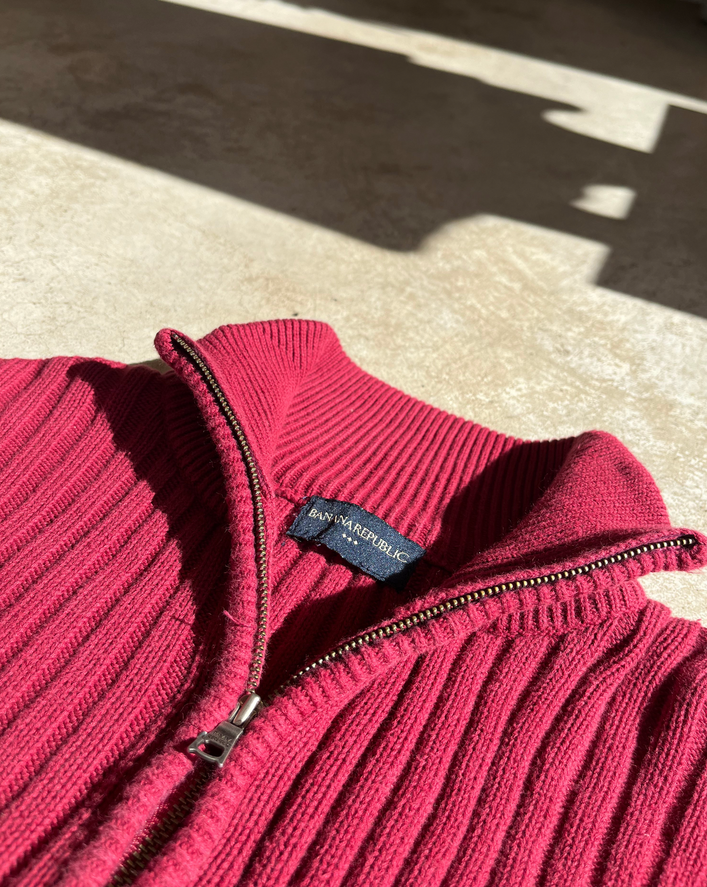 Banana Republic Zip-Up Turtleneck Sweater - Maroon